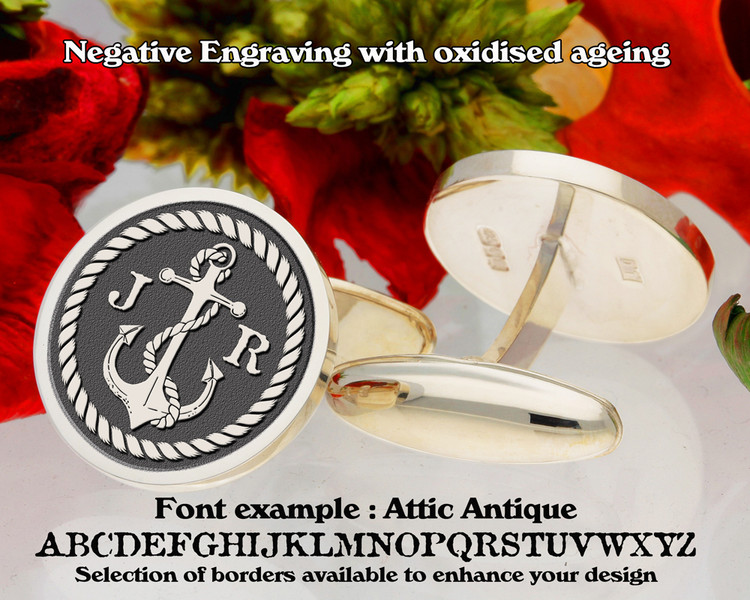 Anchor Bespoke Initials Cufflinks