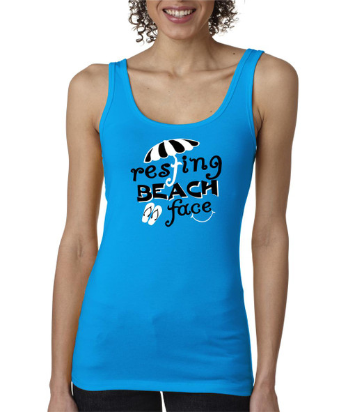 Resting Beach Face Ladies Tank Top Resting Beach Face Ladies Tank Top