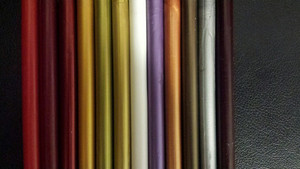 Photo 1 - Left to right: Candy Apple Red, Deep Cherry Red, Harvard Crimson, Midas Gold, Antique Gold, Classic Gold, Frosting White, Lilac Purple, Copper, Gun Metal, Silver, Chocolate Cherry