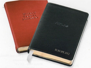 World Travel Journal - shown in British Tan with coordinating World Atlas
The perfect combo for any journey