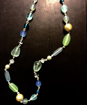 Sea Glass and Pearl Necklace