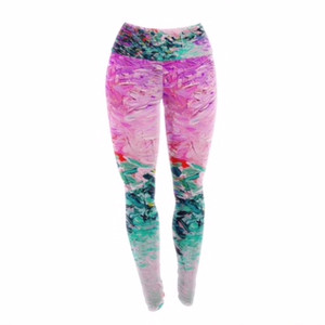 Monet Style Painting Yoga Pants/Leggings - you can see the brush strokes!