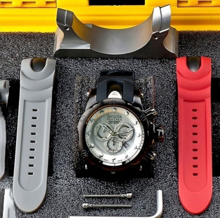 Invicta 1219 Reserve Venom Swiss Made Chronograph Polyurethane Strap Watch in 3 SLOT Dive Case W/ Extra Bands | Free Shipping
