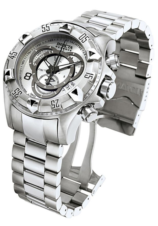Invicta 5525 Reserve Excursion Swiss Quartz Chronograph Touring Edition Silver Dial Stainless Steel Watch | Free Shipping