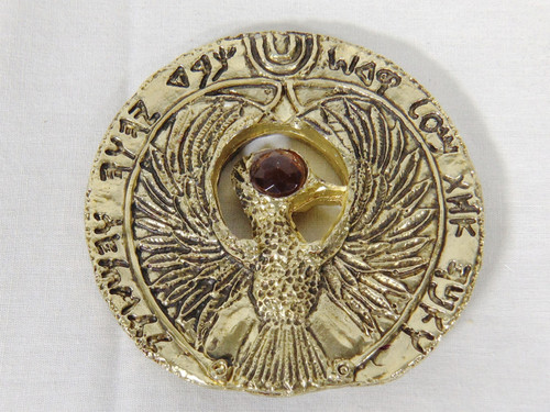 Staff of RA Headpiece, Antique Gold, Solid Metal, Amber Jewel and Stand Staff of RA Headpiece, Antique Gold, Solid Metal, Amber Jewel and Stand