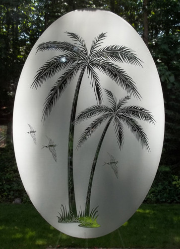 Tropical Etched Pattern Decorative Window Decal Tropical Etched Pattern Decorative Window Decal