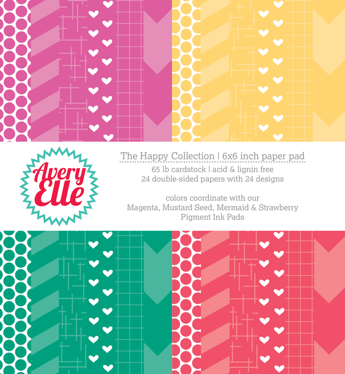 Avery Elle The Happy Collection 6 x 6in patterned paper pad
