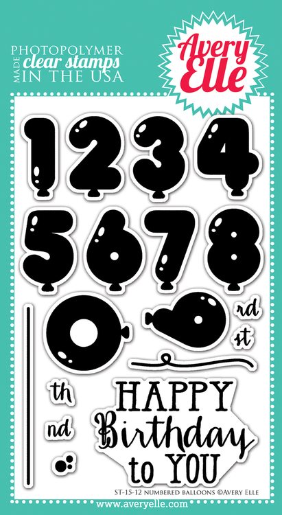 Clear Stamps - Numbered Balloons by Avery Elle Inc.