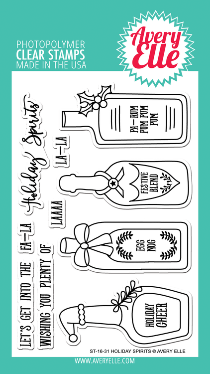 Avery Elle Holiday Spirits Clear Stamps