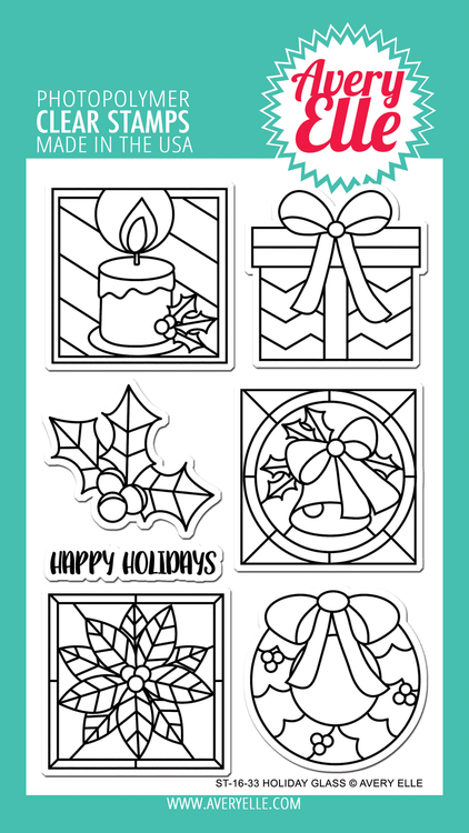 Avery Elle Holiday Glass Clear Stamps
