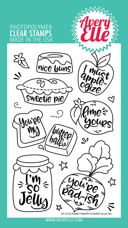 Avery Elle Punny Pantry Clear Stamps