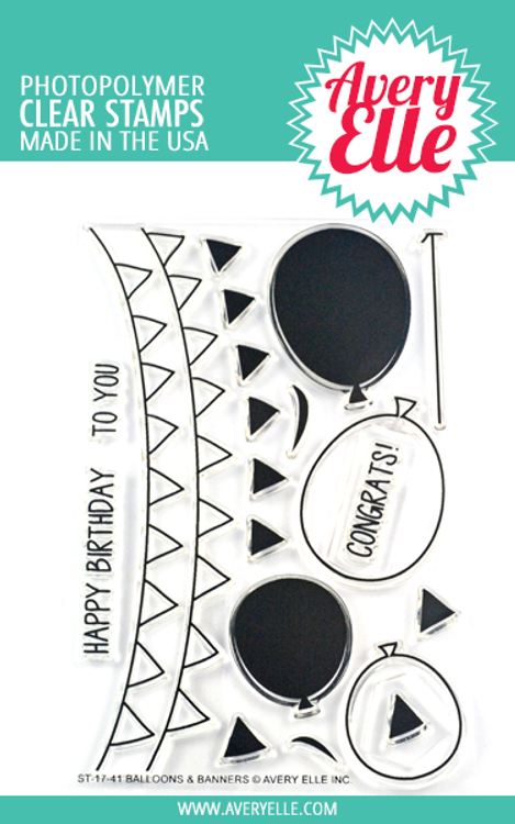 Avery Elle Balloons & Banners Clear Stamps