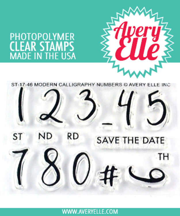 Avery Elle Modern Calligraphy Numbers Clear Stamps