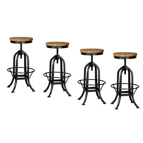 ADJUST' INDUSTRIAL BAR STOOL SET4 (F018_SET4)
