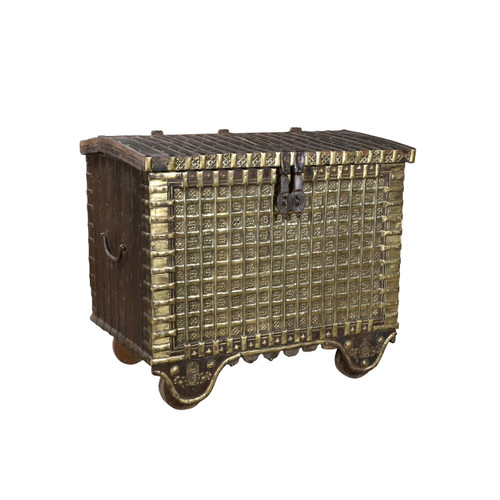 CHEST OLD WITH BRASS WORK (JT183)