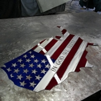 36"x 21" "IN GOD WE TRUST" USA outline 36"x 21" "IN GOD WE TRUST" USA outline