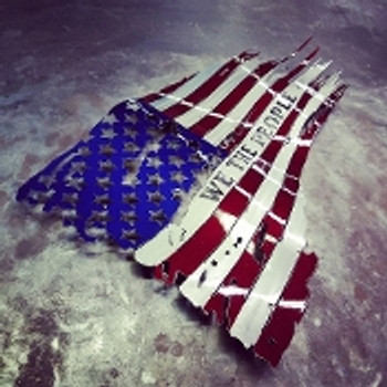 Battle Worn "We The People" Painted 36"x21" Flag Battle Worn "We The People" Painted 36"x21" Flag
