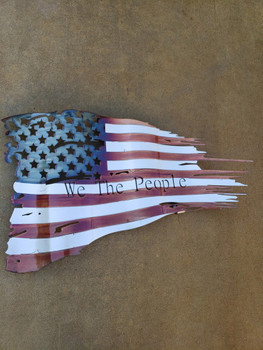 Battle Worn "We The People" Patina 46"x27" Flag Battle Worn "We The People" Patina 46"x27" Flag