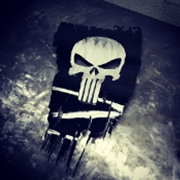 Punisher Battle Worn flag 24" x 14" Punisher Battle Worn flag 24" x 14"