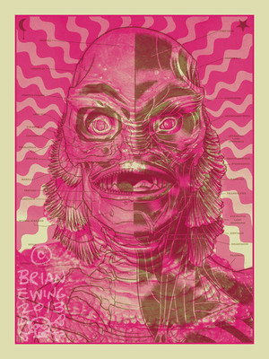 CREATURE ART PRINT Pink and Gold Colorway