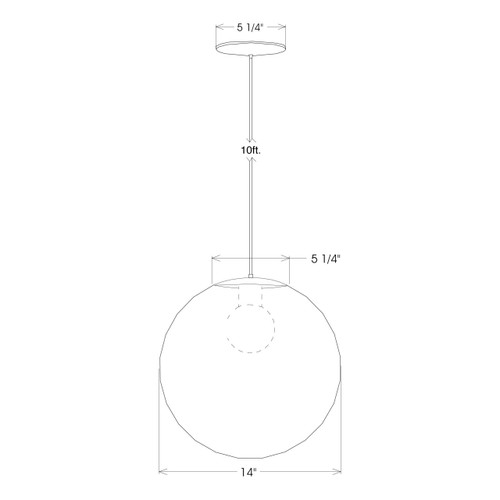 Fourteen Inch Globe Pendant