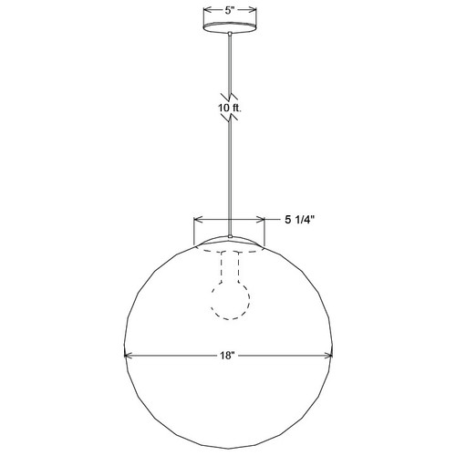 18 inch globe pendant with acrylic shade