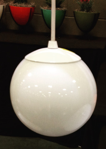 6 inch white glass globe pendant with white hardware