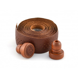 Velo Orange Grand Cru Perforated Seamless Leather Bar Tape w/ Wooden Plugs