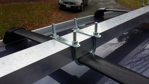 Set of (4) Wide U Bolts. (2) U Bolts per cross rack