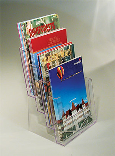 Clear acrylic brochure holder in multiple sizes for the countertop.