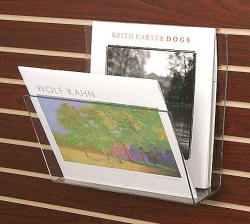 8816SW slatwall, Clear acrylic wall mounted / slatwall bin for display of large prints.
