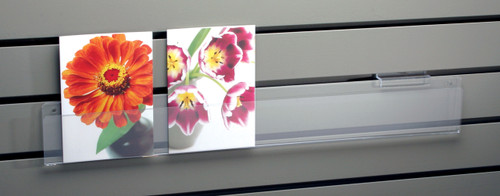 Slatwall card strip, one deep for trade shows;