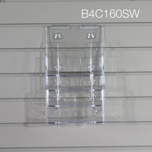 Clear acrylic four tier brochure holder for slatwall