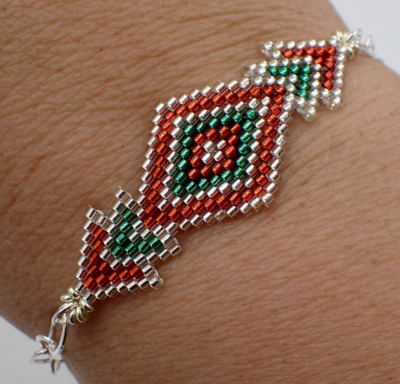 Brick Stitch Diamond Bracelet Instant Download Pattern - Off the Beaded