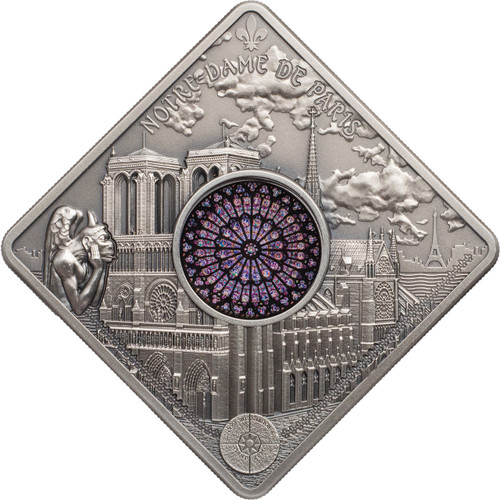 NOTRE DAME CATHEDRAL Sacred Art Silver Coin 10$ Palau 2017 NOTRE DAME CATHEDRAL Sacred Art Silver Coin 10$ Palau 2017