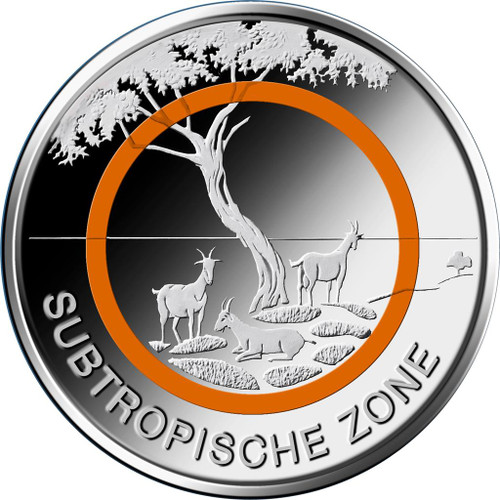 5 € Subtropical Zone ORANGE POLYMERIC RING Germany 2018 5 € Subtropical Zone ORANGE POLYMERIC RING Germany 2018