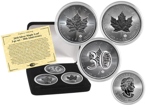 Silver Maple Leaf 3-pc set – 30th anniversary Canada 2018 Silver Maple Leaf 3-pc set – 30th anniversary Canada 2018
