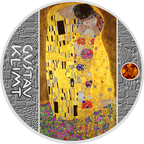 THE KISS Gustav Klimt Golden Five Silver Coin 1$ Niue 2018 THE KISS Gustav Klimt Golden Five Silver Coin 1$ Niue 2018