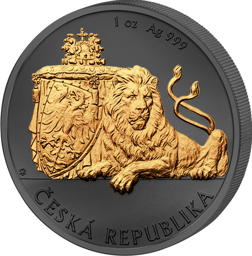 CZECH LION Golden Enigma 1 Oz Silver Coin 2 Dollars Niue 2018 CZECH LION Golden Enigma 1 Oz Silver Coin 2 Dollars Niue 2018