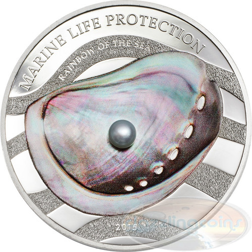 PEARL Rainbow Of The Sea Life Silver Coin 5$ Palau 2015 PEARL Rainbow Of The Sea Life Silver Coin 5$ Palau 2015