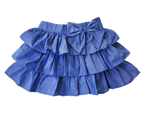 Sample Sale Chambray Ruffle Skirt Sample Sale Chambray Ruffle Skirt