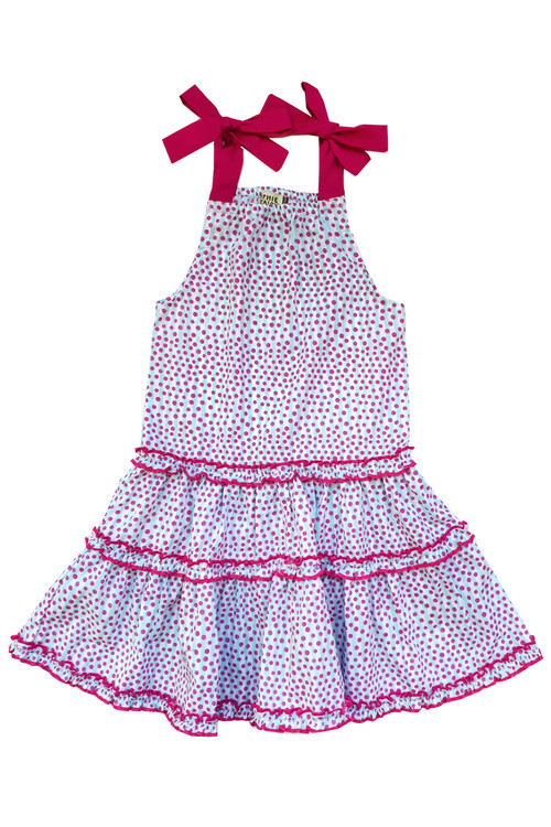 Toddler & Kids Seafoam & Pink Polka Dot Dress Toddler & Kids Seafoam & Pink Polka Dot Dress