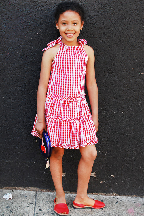 Toddler & Kids Bandana Red Plaid Tiered Dress Toddler & Kids Bandana Red Plaid Tiered Dress