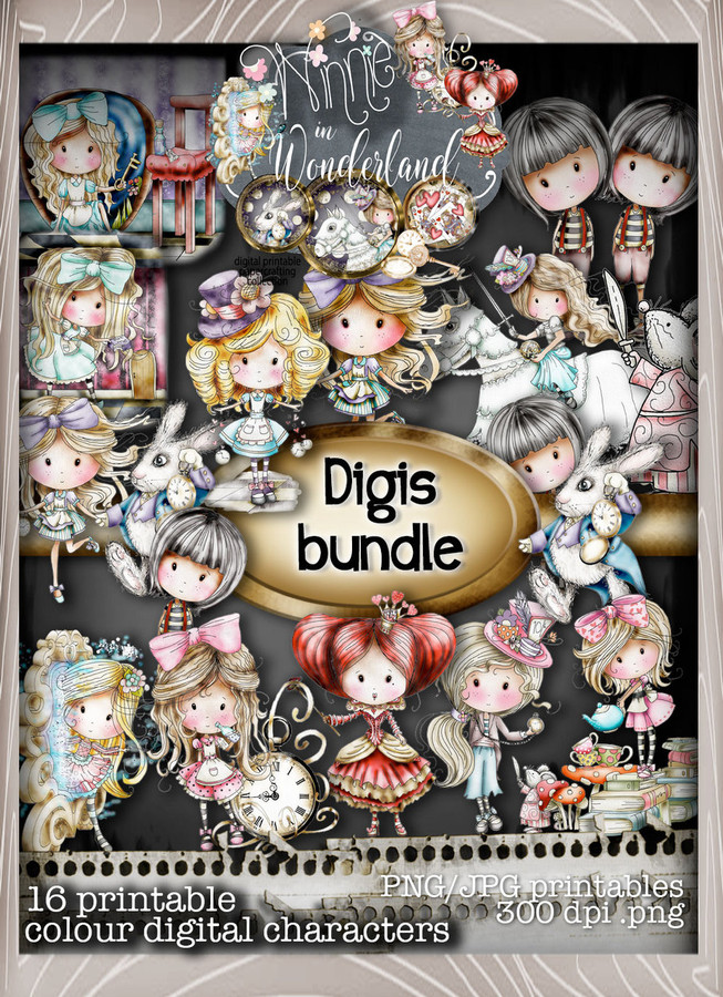 Winnie in Wonderland - (BIG KAHUNA DOWNLOAD) Printable Digital card/scrap collection Winnie in Wonderland - (BIG KAHUNA DOWNLOAD) Printable Digital card/scrap collection