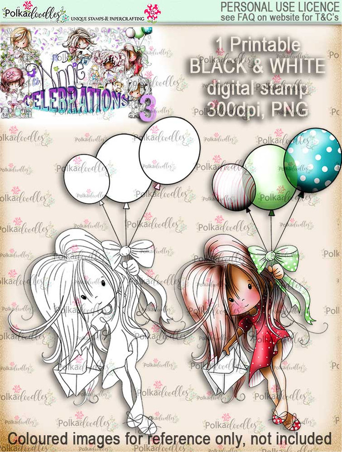 Winnie Celebrations 3...Flying High, Taking Off, Aim for the sky black & white digi stamp printable download