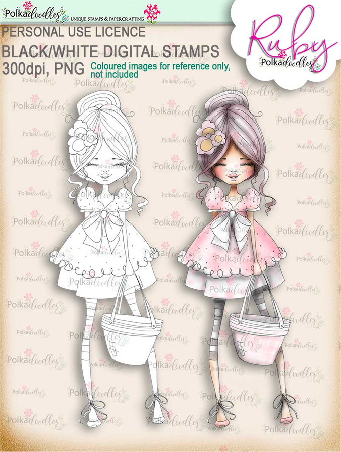 Ruby Hey there - digi stamp printable download Ruby Hey there - digi stamp printable download