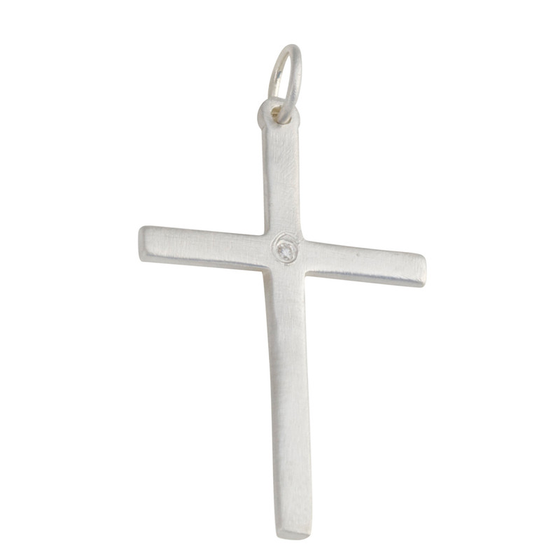 Large Cross silver or gold with optional diamonds personalized