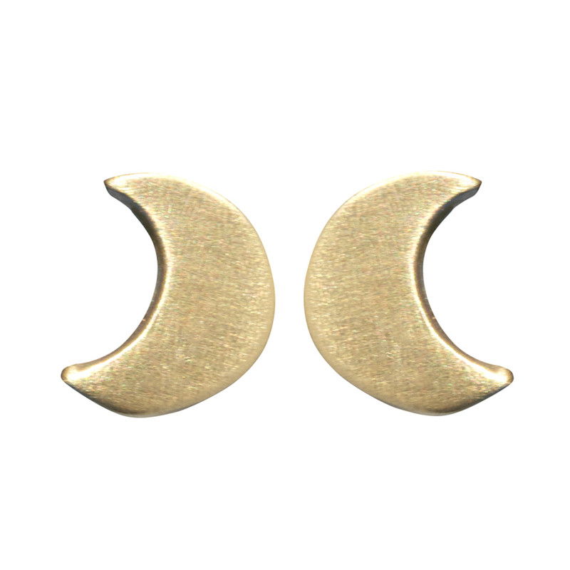 Itty Bitty Halfmoon Stud Earrings Silver or Gold