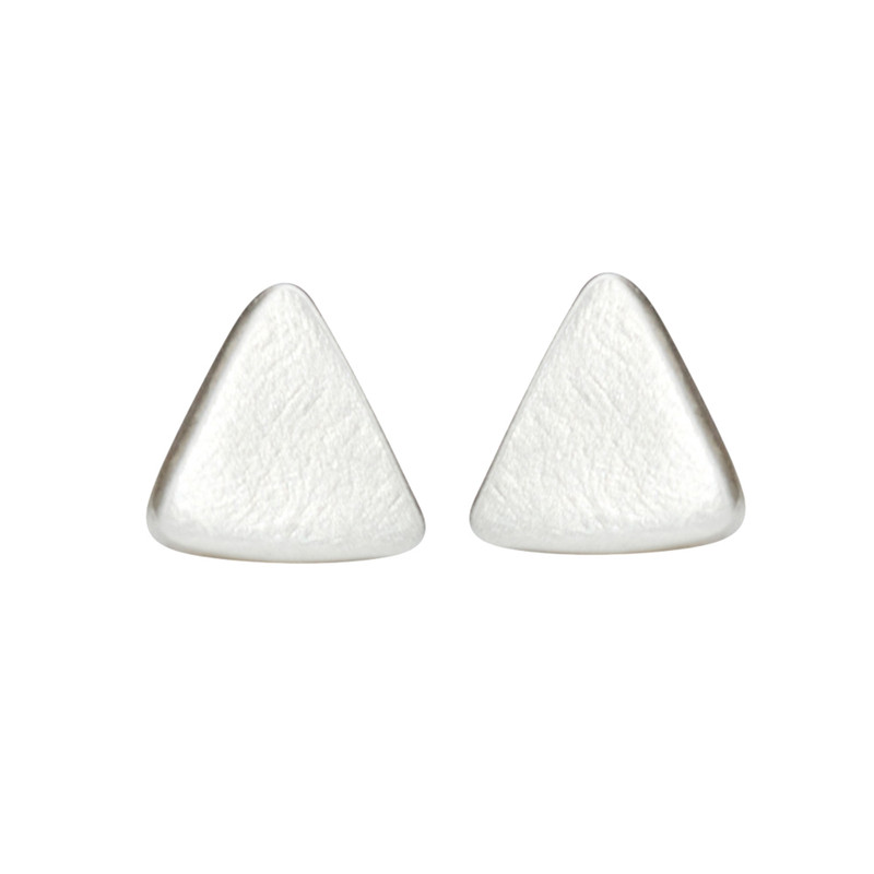 Triangle Stud Earrings Silver or Gold Personalized