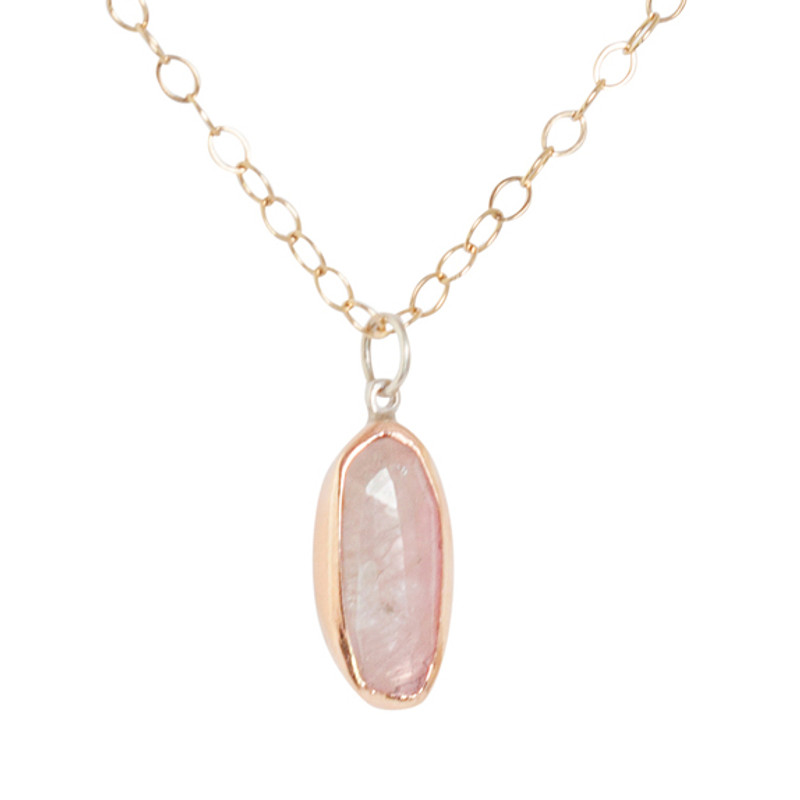 Sapphire and 14kt Pink Gold One-of-A-Kind Gemstone Pendant